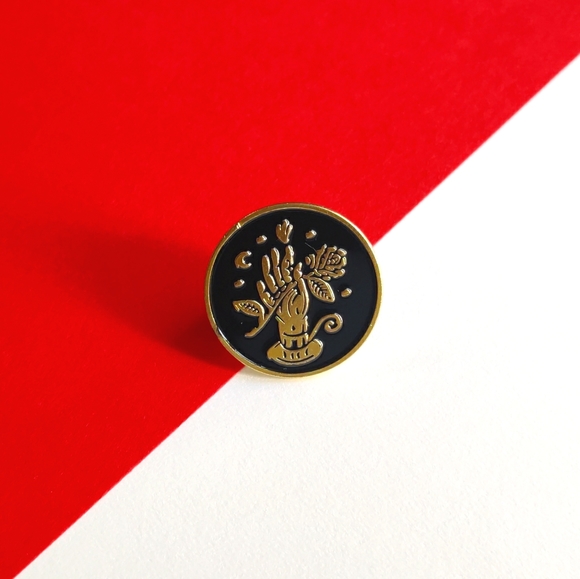 Cassãj Accessories - 2/$20 Rose In Hand Enamel Pin